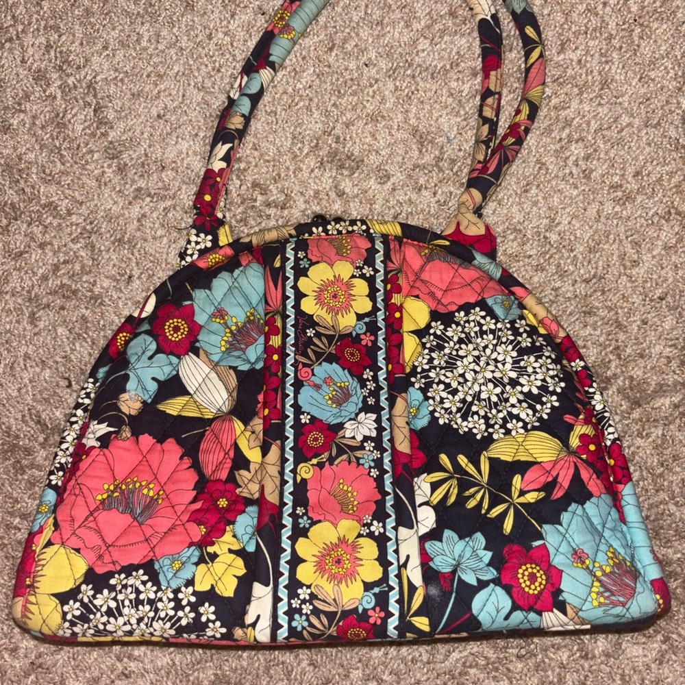 Vera Bradley Red and Yellow Quilted Shoulder Bag